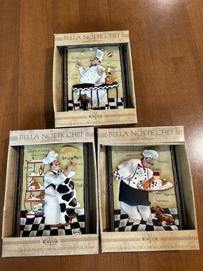 Kohl's Bella Notte Chef Wall Plaques Trio in White, Black, Red